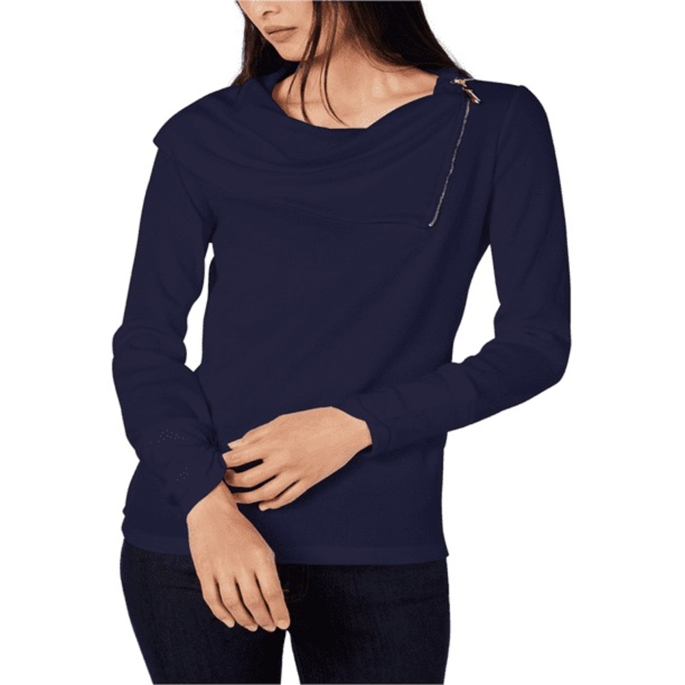 Tommy Hilfiger Womens Long Sleeve Thermal Shirt Funnel Zip Neck
